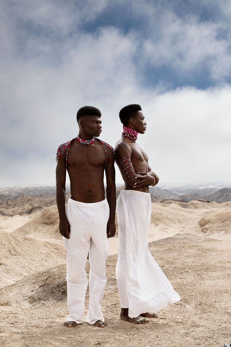 Two models in flowing garments, Dorob — Flanelle editorial